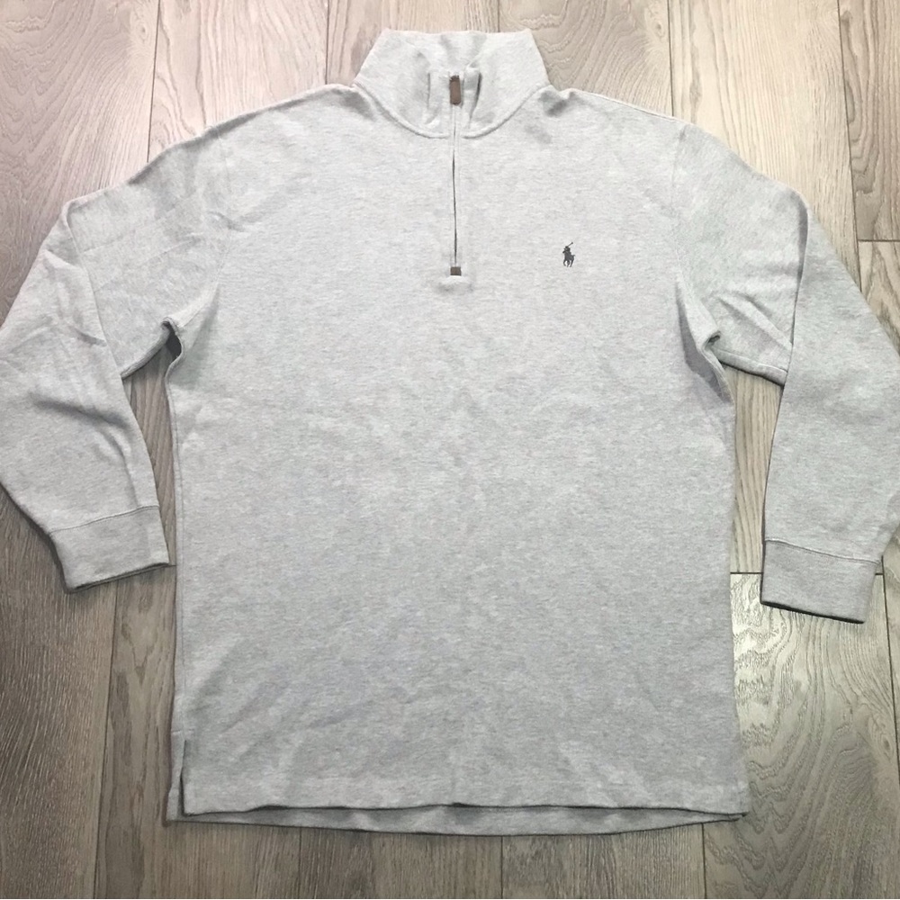 Polo Ralph Lauren  Men's Grey Sweater Size Large Tall LT 1/4 Zipper